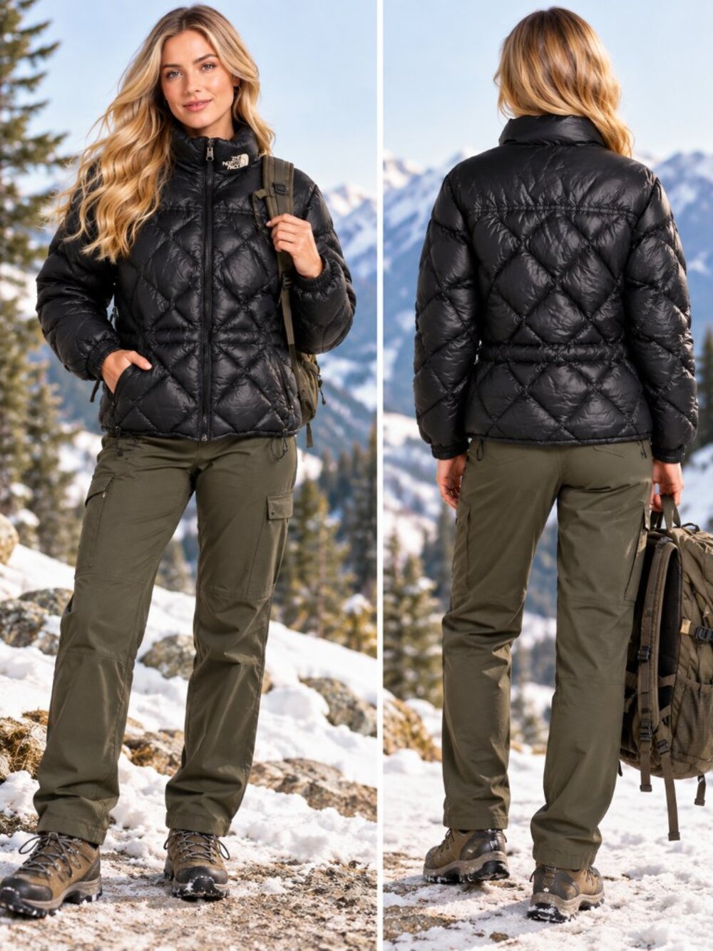 The North Face 600 Fill Goose Down Diamond Quilted Puffer Jacket Women’s Black M